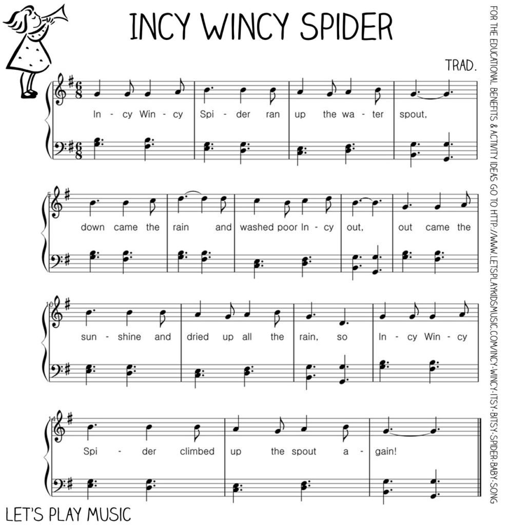 Incy Wincy Spider song sheet (SB10810) - SparkleBox