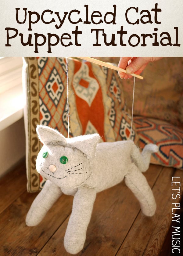 DIY Toys- Upcycled Cat Puppet Tutorial : How to Make a Cat Puppet