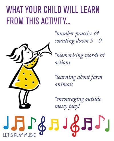 educational benefits of 5 little pigs - Lets Play Music