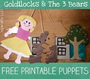 Goldilocks and the Three Bears Free Printable Puppets for Storytelling