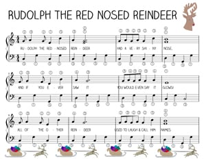 Rudolph the red nosed reindeer sheet music free