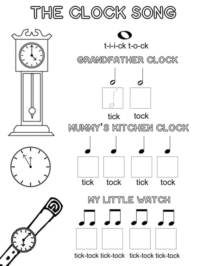The Clock Song An Easy Way to Learn Musical Note Values