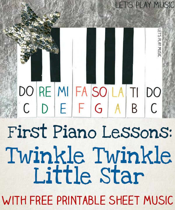 Twinkle Twinkle Little Star Easy Piano Music - Let's Play 