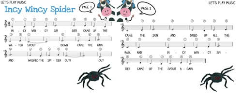 Incy Wincy Spider song sheet (SB10810) - SparkleBox